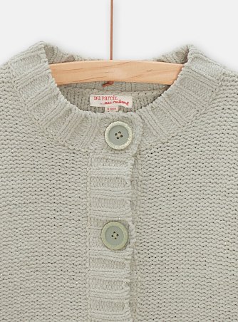 Παιδική Μακρυμάνικη Πλεκτή Ζακέτα για Κορίτσια Khaki