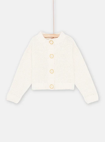 Παιδική Πλεκτή Ζακέτα για Κορίτσια Λευκή
