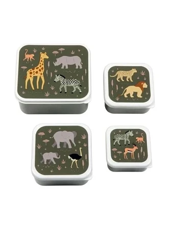 A LITTLE LOVELY COMPANY: ΣΕΤ 4 ΔΟΧΕΙΑ ΦΑΓΗΤΟΥ LUNCH & SNACK BOX "SAVANNA"