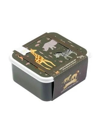 A LITTLE LOVELY COMPANY: ΣΕΤ 4 ΔΟΧΕΙΑ ΦΑΓΗΤΟΥ LUNCH & SNACK BOX "SAVANNA"