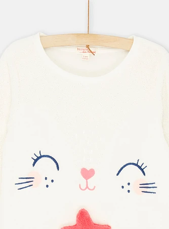 Παιδικές Μακρυμάνικες Πιτζάμες για Κορίτσια White Paws