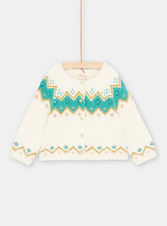 Βρεφική Ζακέτα για Κορίτσια Geometric Turquoise