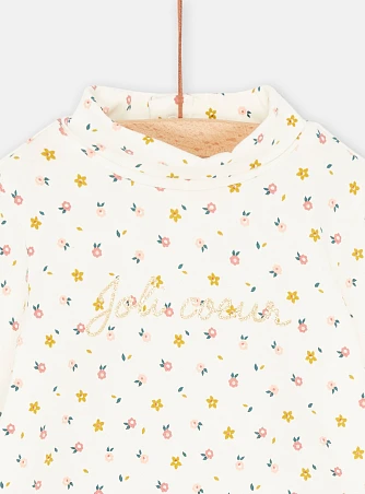 Παιδική Μακρυμάνικη Μπλούζα για Κορίτσια White Floral