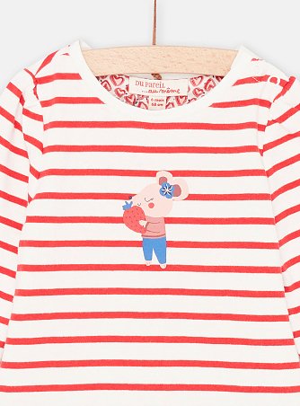 Βρεφική Μακρυμάνικη Μπλούζα για Κορίτσια Διπλής Όψης Red Hearts