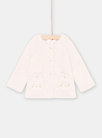 Βρεφική Ζακέτα για Κορίτσια Διπλής Όψης Ροζ Flowers