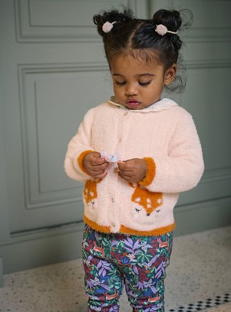 Βρεφική Μακρυμάνικη Ζακέτα για Κορίτσια Light Pink Foxy