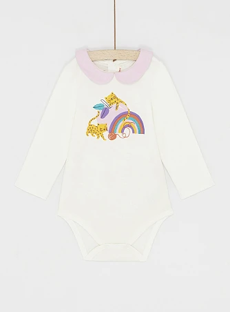 Βρεφικό Μακρυμάνικο Φορμάκι για Κορίτσια White Rainbow