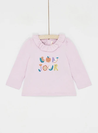 Βρεφική Μακρυμάνικη Μπλούζα για Κορίτσια Lilac Lace Bonjour