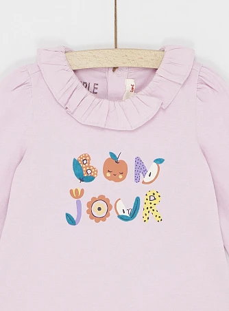 Βρεφική Μακρυμάνικη Μπλούζα για Κορίτσια Lilac Lace Bonjour