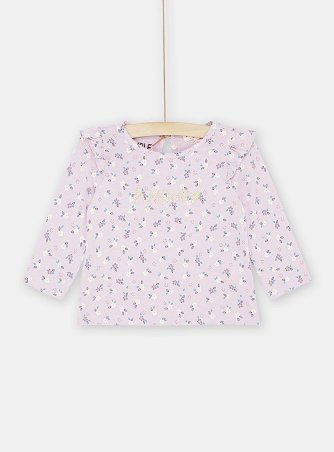 Βρεφική Μακρυμάνικη Μπλούζα για Κορίτσια Λιλά Floral