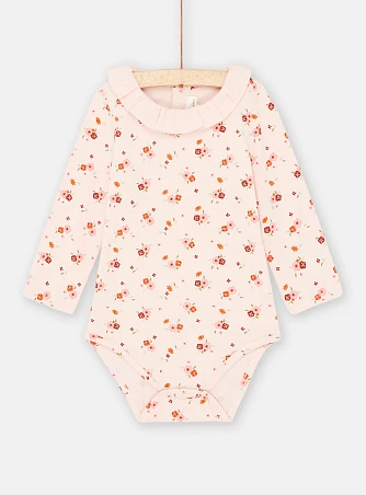 Βρεφικό Μακρυμάνικο Κορμάκι για Κορίτσια Light Pink Flowers