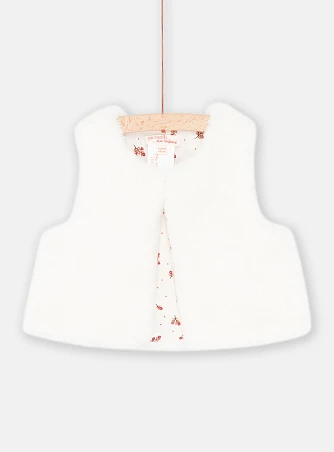 Βρεφικό Αμάνικο Γιλέκο για Κορίτσια Διπλής Όψης Λευκό Floral