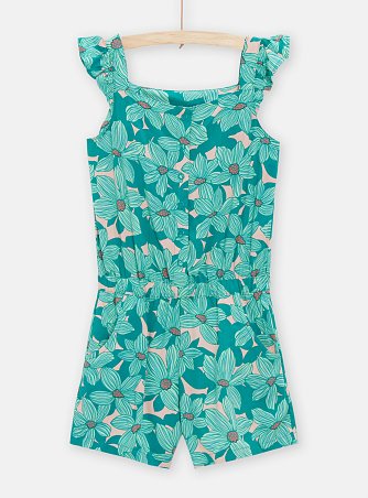 Παιδικό Ολόσωμο για Κορίτσια Blue Green Flowers