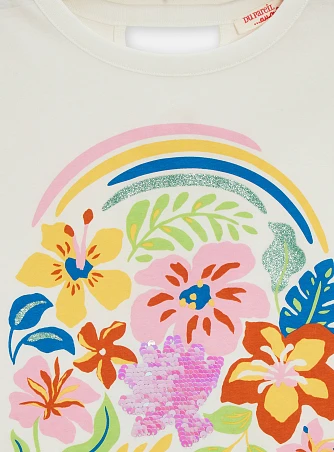 Παιδική Μπλούζα Κοντομάνικη για Κορίτσια Extra Flowers