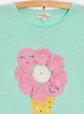 Παιδική Μπλούζα Κοντομάνικη για Κορίτσια Mint Ice Cream