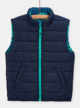 Παιδικό Αμάνικο Μπουφάν για Αγόρια Blue Green Dino