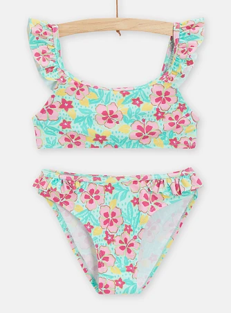 Παιδικό Μαγιό για Κορίτσια Turquoise Flowers