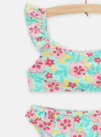 Παιδικό Μαγιό για Κορίτσια Turquoise Flowers