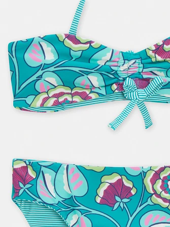 Παιδικό Μαγιό Purple Big Flowers για Κορίτσια