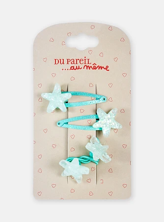 Παιδικά Κοκκαλάκια για Κορίτσια Turquoise Stars 3τμχ