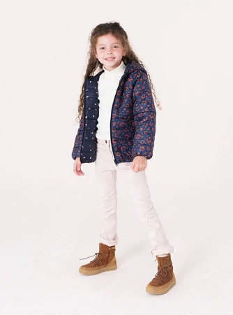 Παιδικό Μπουφάν για Κορίτσια Navy Print - 2 σε 1