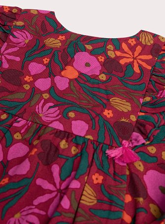 Παιδικό Φόρεμα για Κορίτσια Deep Red Floral