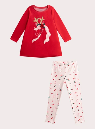 Σετ Παιδικές Πιτζάμες για Κορίτσια Festive Unicorn