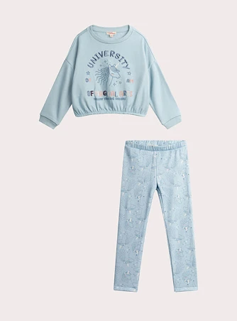 Σετ Παιδικές Πιτζάμες για Κορίτσια Sky Blue Unicorn