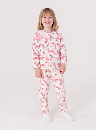 Σετ Παιδικές Πιτζάμες για Κορίτσια Pink Leopards