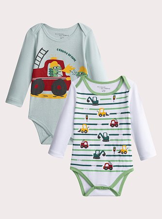 Σετ Βρεφικά Φορμάκια Green Vehicles 2 τμχ