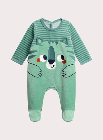 Βρεφική Πιτζάμα για Αγόρια Green Kitten