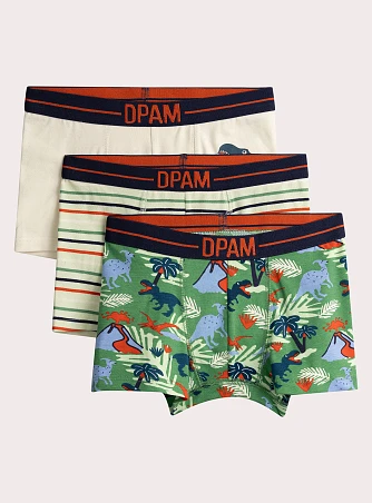 Σετ Παιδικά Εσώρουχα για Αγόρια Green Dinos 3 τμχ