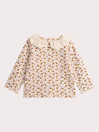 Βρεφική Μπλούζα για Κορίτσια Beige Flowers