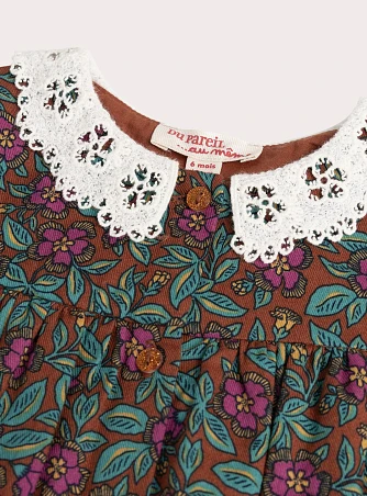 Βρεφικό Φόρεμα για Κορίτσια Brown Floral