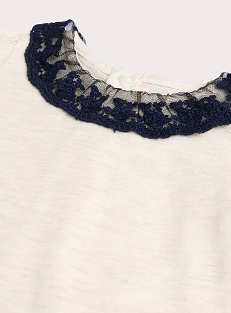 Βρεφική Μπλούζα για Κορίτσια Beige Lace