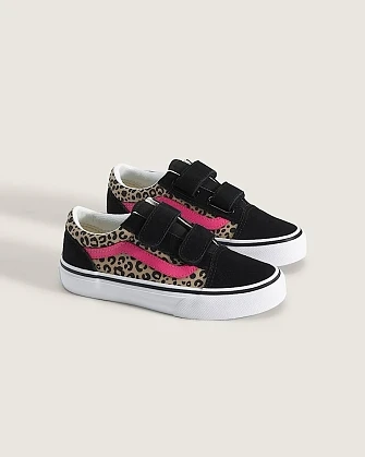 Παιδικό Παπούτσι για Κορίτσι Vans Old Skool V LEOPARD POP Pink Velvet/Black (Μεγέθη 27,5-34)