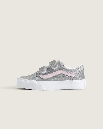 Παιδικό Παπούτσι για Κορίτσι Vans Old Skool V GLITTER Silver/Pale Petal (Μεγέθη 27,5-33)