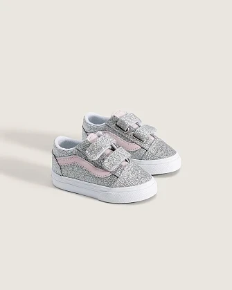 Βρεφικό Παπούτσι για Κορίτσι Vans Old Skool V Glitter Silver/Pale Petal (Μεγέθη 20-26)