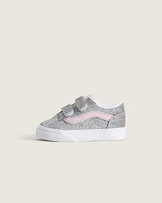 Βρεφικό Παπούτσι για Κορίτσι Vans Old Skool V Glitter Silver/Pale Petal (Μεγέθη 20-26)