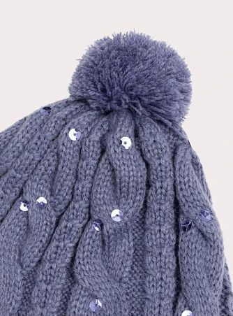 Παιδικός Σκούφος για Κορίτσια Purple Knit