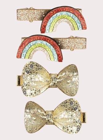 Σετ Παιδικά Κοκκαλάκια Μαλλιών για Κορίτσια Gold Bows