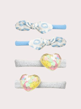 Σετ Παιδικά Λαστιχάκια για Κορίτσια Blue Crystal 4 τμχ