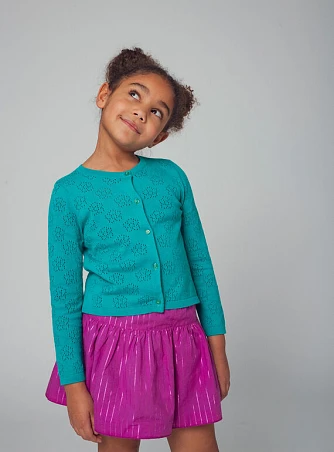 Παιδική Ζακέτα για Κορίτσια Turquoise Openwork