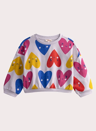 Παιδικό Φούτερ για Κορίτσια Lilac Hearts