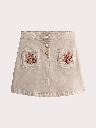 Παιδική Φούστα για Κορίτσια Beige Embroidery