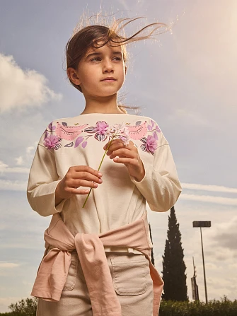 Παιδική Μπλούζα για Κορίτσια Purple Garden