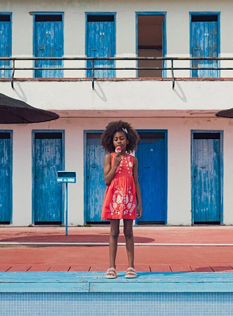 Παιδικό Φόρεμα για Κορίτσια Orange Embroidery