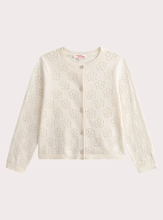 Παιδική Ζακέτα για Κορίτσια Ecru Openwork