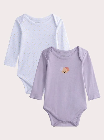 Σετ Βρεφικά Φορμάκια για Κορίτσια Purple Dog 2 τμχ