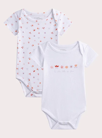 Σετ Βρεφικά Φορμάκια για Κορίτσια Belle Fleurs 2 τμχ